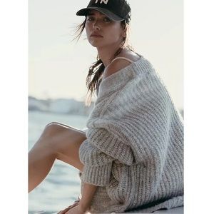 Free People Blue Bell Chunky Oversized Sweater